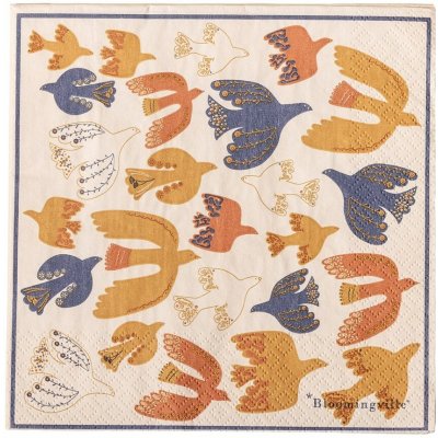 Bloomingville Papírové ubrousky ANNIVERSARY 33x33cm 20ks potisk – Zboží Dáma