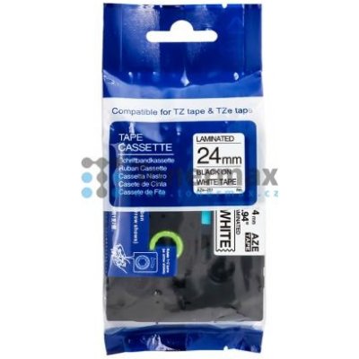Kompatibilní Brother TZe-251 (AZe-251), 24 mm, laminovaná bílá páska / černý tisk originální – Zboží Živě