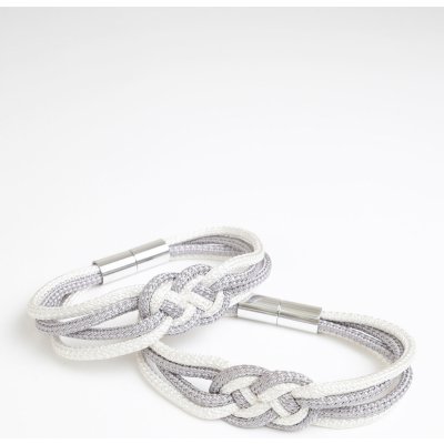 MKLuzkoviny.cz Magnetická spona na závěsy Paloma (2ks) - šedá/bílá – Sleviste.cz