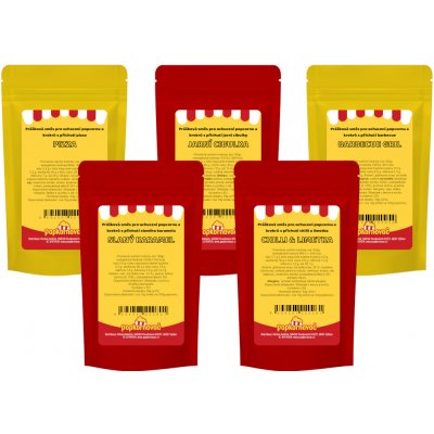 Popkornovač.cz Gurmán balíček příchutí na popcorn 5x50g – Zboží Dáma