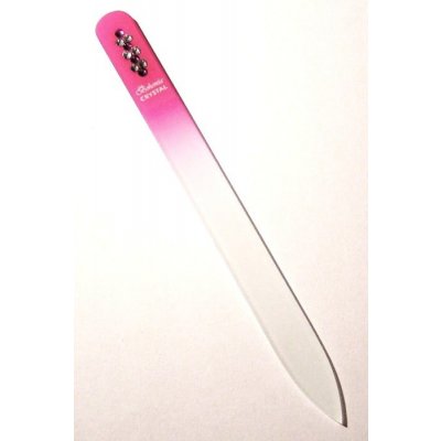 Bohemia Crystal Skleněný pilník na nehty Swarovski 140 mm růžový – Zboží Mobilmania