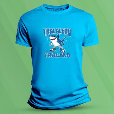 Sandratex Dětské tričko s potiskem TRALALERO TRLALA Azurová – Zboží Mobilmania