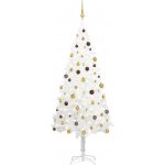 Nabytek XL Umělý vánoční stromek s LED diodami a sadou koulí bílý 240 cm – Zboží Mobilmania