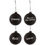 J-Line Set čtyř černých skleněných vánočních ozdob Hitam 10 cm – Hledejceny.cz