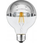 Optonica LED žárovka G95 E27 Skleněná stříbrná 7W Teplá bílá – Hledejceny.cz