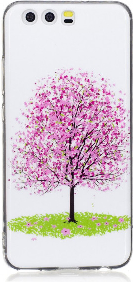 Pouzdro JustKing plastové svítící ve tmě růžové strom Huawei P10 - bílé
