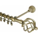 GARNÝŽE-HEBR Garnýž Koule Azur antik zlatá jednoduchá 200 cm – Sleviste.cz