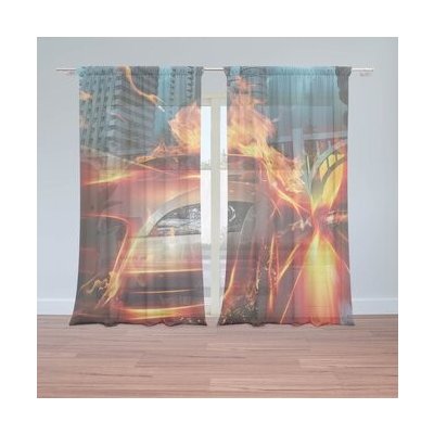 Sablio Záclony Auto v plamenech: 2ks 150x250cm – Hledejceny.cz