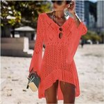Pletené síťované šaty oranžová – Zboží Mobilmania