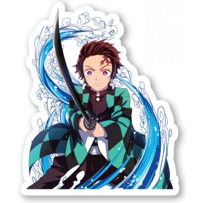 Demon Slayer Samolepka Tanjiro Water Breathing Form – Zboží Živě
