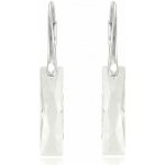 Swarovski Elements Queen Baguette krystal 25 mm Stříbrné náušnice visací bílé obdélníky 31278.1 – Zboží Dáma