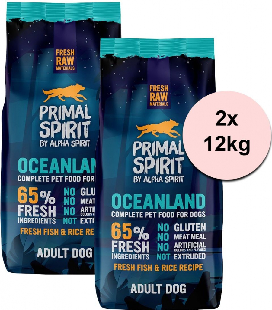 Primal Spirit Dog 65% Oceanland 2 x 12 kg