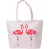 Nákupní taška a košík Látková taška se zipem Flamingo