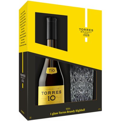 Torres 10y Gran Reserva 38% 0,7 l (dárkové balení 1 sklenice) – Zboží Mobilmania