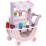 Eco Toys Dřevená pojízdná zmrzlina s doplňky růžová – Zboží Dáma