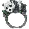 Prsteny Beny Jewellery Zlatý Prsten se Zelenými Granáty Černými a Bílými Diamanty KBS0134