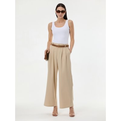 Orsay Béžové dámské široké kalhoty – Zboží Dáma