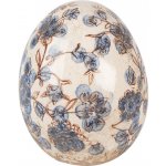 Dekorace keramické vajíčko s modrými květy Blusia M Ø 11*14 cm – Hledejceny.cz
