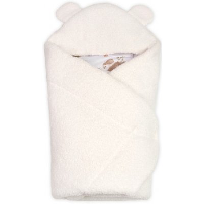 Baby Nellys Beránková zavinovačka s kapucí Teddy Boucle Srnka smetana – Hledejceny.cz
