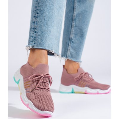 Shelovet sportovní boty na barevné platformě 7131p růžové