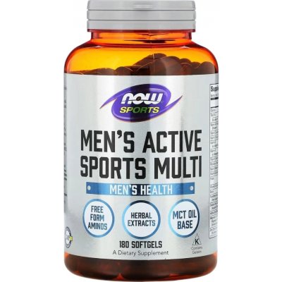Now Foods Men's Active Sports multivitamin pro muže 180 kapslí – Hledejceny.cz