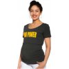 Těhotenské a kojící tričko Be MaaMaa těhotenské kojicí triko Mom power grafitová