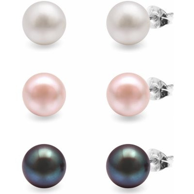 AURA Sada perlových náušnic Kyoto Pearl KPDAN02 (3 páry náušnic) – Zboží Dáma