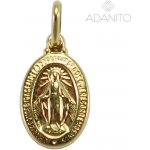 Adanito BRP1221G1 Zlatý přívěsek Panna Marie zázračná medaile – Zboží Dáma