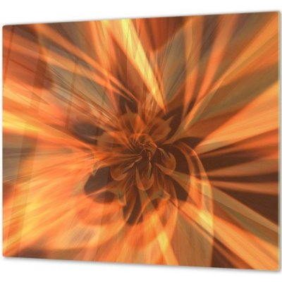 Glasdekor Skleněný kryt ohnivý květ - Ochranná deska: 52x60cm, Lepení na zeď: Bez lepení na zeď