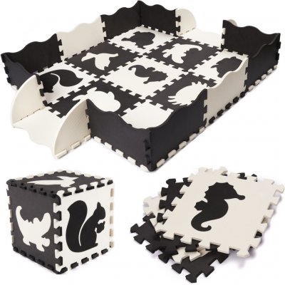 Bestent Pěnové puzzle naučný koberec 114x114cm Black White – Zboží Mobilmania