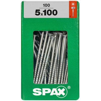 Spax Uni vrut zápust.hlava T-Star+ T20 4CUT část.závit Wirox 5 x 100 mm 100 ks – Zboží Mobilmania