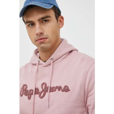 Pepe Jeans ryan růžová s kapucí s aplikací