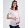 Těhotenské a kojící tričko Bobánek těhotenské tričko krátký rukáv bílé