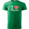 Pánské Tričko Malfini s potiskem I Love Darts green