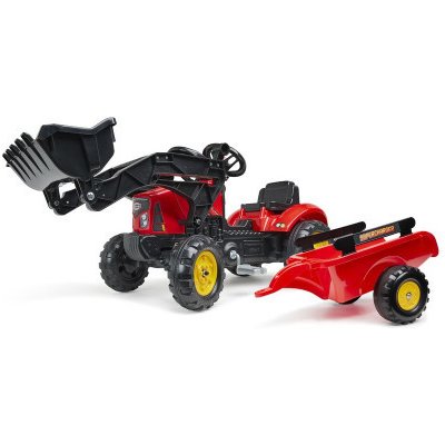 FALK Šlapací traktor SuperCharger s vlečkou a nakladačem červený Falk FA-2030M – Zboží Mobilmania
