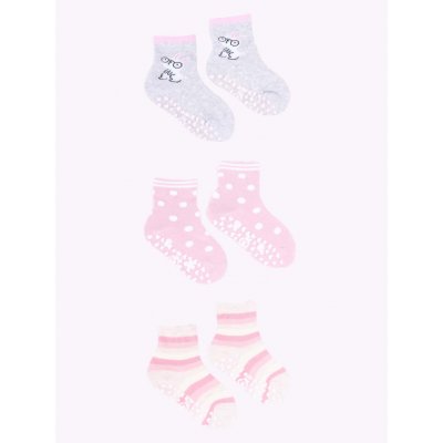 Yoclub Dívčí bavlněné ponožky proti uklouznutí ABS 3 pack SKA 0109G AA3A 003 Vícebarevné – Zboží Mobilmania