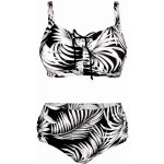 Salma dvoudílné plavky pro plnoštíhlé černobílé S803 bílá – Hledejceny.cz