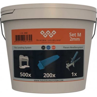 Aplikační set pro keramické dlažby System Leveling SET 500/200/1 - spony 2.0mm, klínky, kleště (SL1552) – HobbyKompas.cz