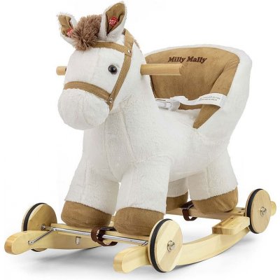 Milly Mally houpací koník s melodií a kolečky bílý – Hledejceny.cz