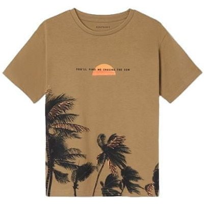 MAYORAL chlapecké tričko KR palmy, hnědá – Zboží Mobilmania