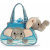 Plyšák Aurora World Efektní modrošedý slon Peek-a-Boo v tašce cca 21 cm ová figurka