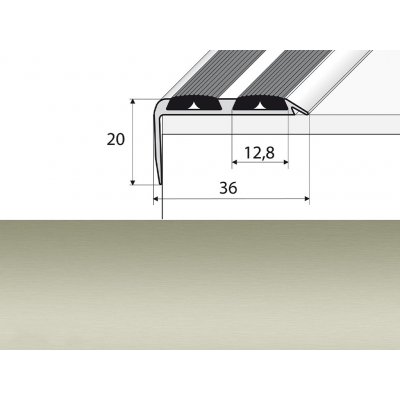 Profil Team Schodová hrana inox E07 36x20mm 1,2 m – Zbozi.Blesk.cz