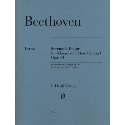 Beethoven Serenade In D Major Op. 41 For Flute noty na příčnou flétnu, klavír