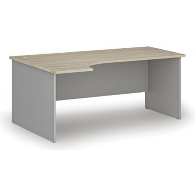 PRIMO GRAY Kancelářský rohový pracovní stůl, 1800 x 1200 mm, levý, šedá/dub přírodní