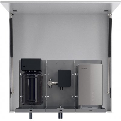 NOFER VELOX zrcadlová skříňka 1000 mm se senzorovým dávkovačem mýdla, vodovodní baterií a osoušečem rukou – Zboží Mobilmania