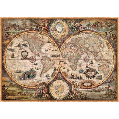 RayWorld Svět - nástěnná mapa Ray World Vintage 140 x 100 cm Varianta: bez rámu v tubusu, Provedení: laminovaná mapa v lištách – Zbozi.Blesk.cz