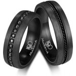 Marrya Dámský karbonový prsten s černými zirkony CA01 D – Zboží Mobilmania