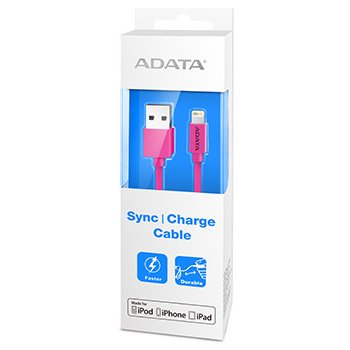 ADATA AMFIAL-100CMK-CPK Lightning USB A 2.0, 100cm, plastový, růžový