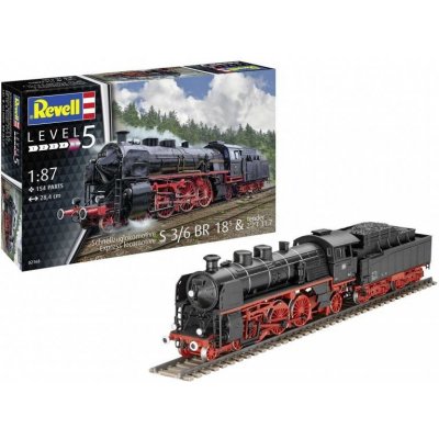 Revell Plastic ModelKit 02168 Express locomotive S3/6 BR185 with Tender 2‘2’T 1:87