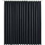 Elegantní Závěs s Kovovými Háčky, 290 x 245 cm, Černý, 100% Polyester – Hledejceny.cz